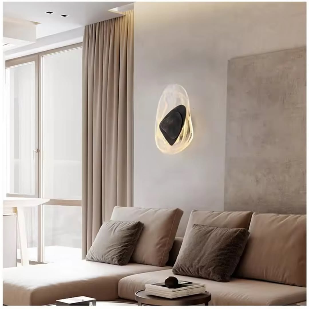 Artistic Swirl Wall Light - Black Background Edition