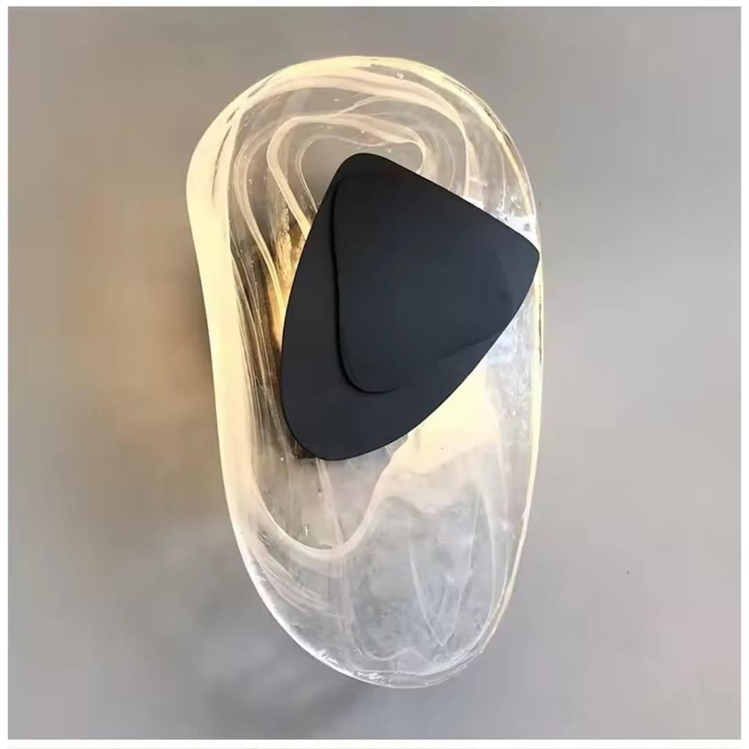 Artistic Swirl Wall Light - Black Background Edition