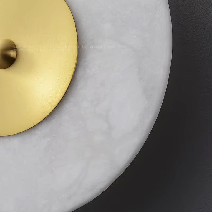Modern Marble & Brass Wall Light - Round Design 25 cm