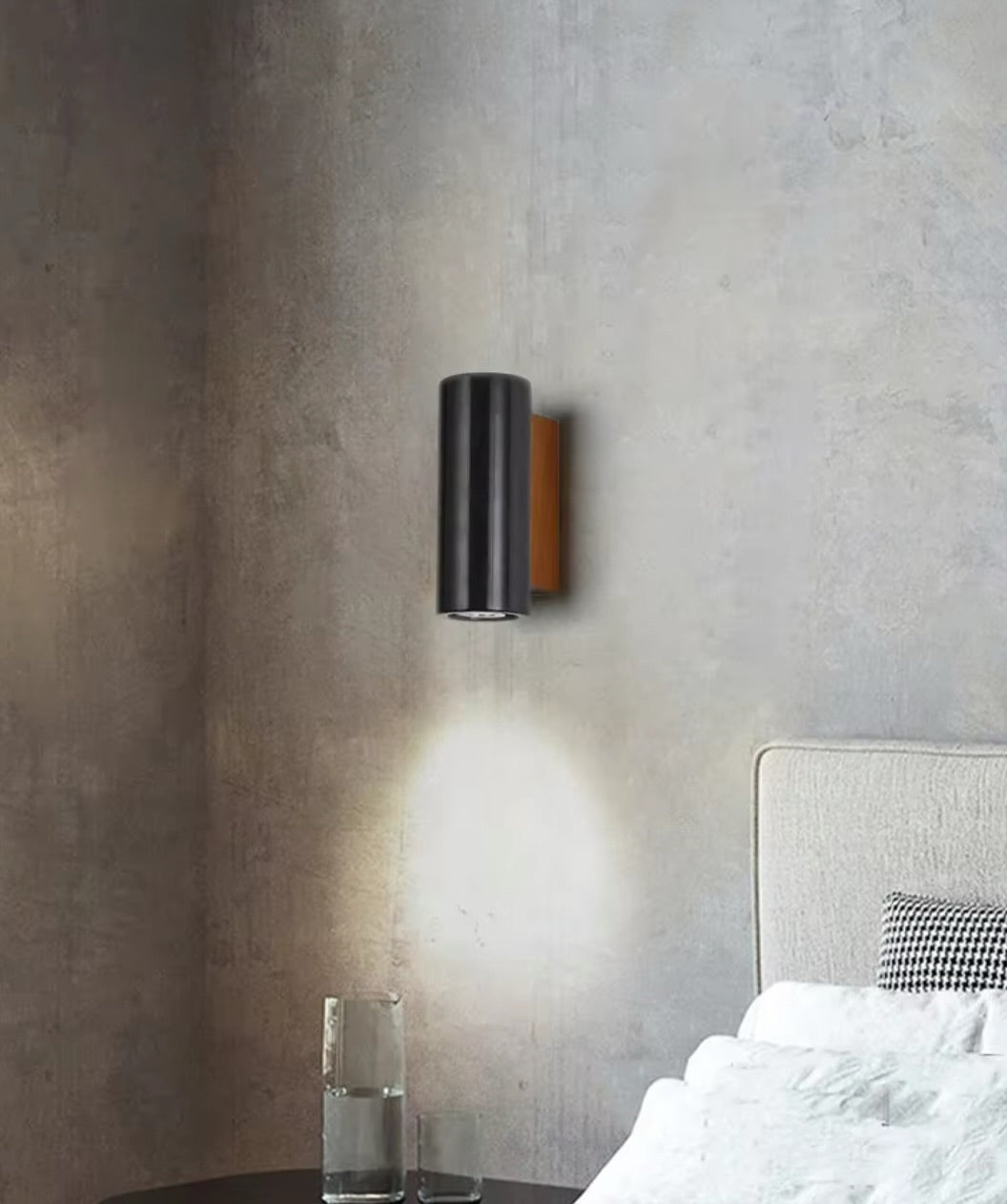 Black Cylinder Wall Light