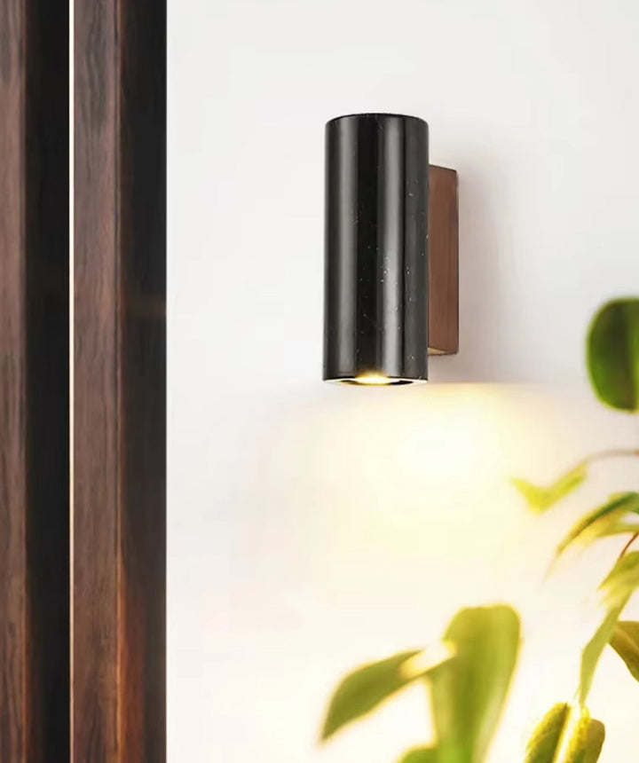 Black Cylinder Wall Light