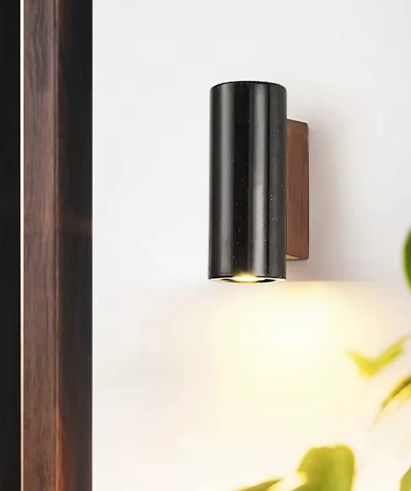 Black Cylinder Wall Light