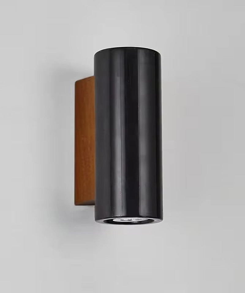 Black Cylinder Wall Light