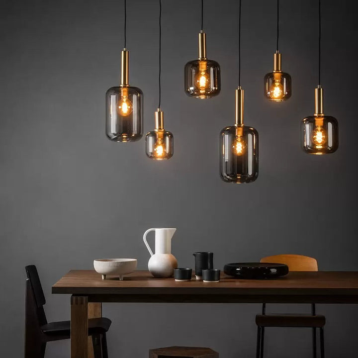 Modern Glass Pendant Light Cluster