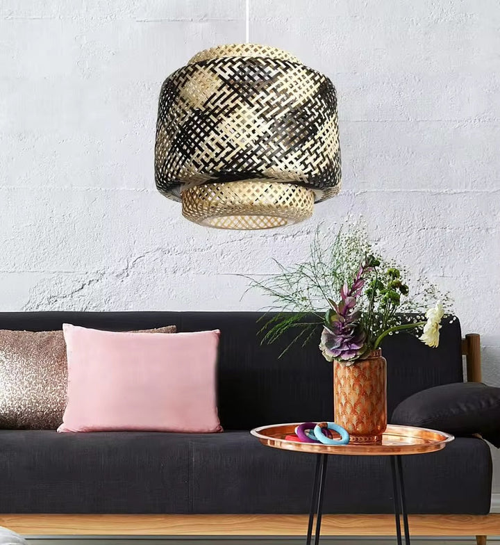 Burberry Bamboo Pendant Light - Woven Natural Design