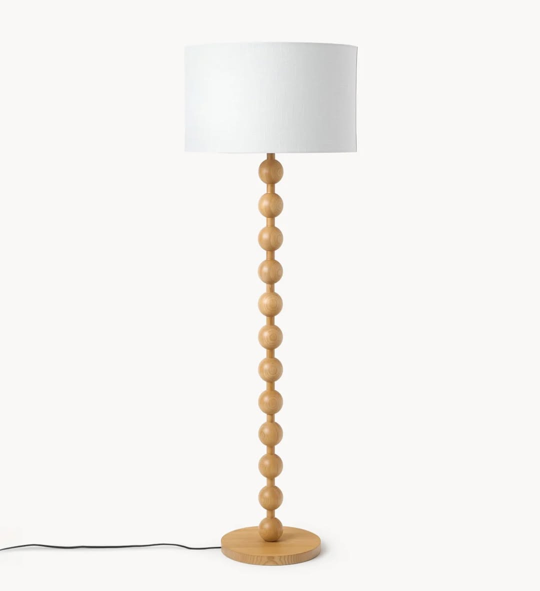 Wooden Sphere Floor Lamp