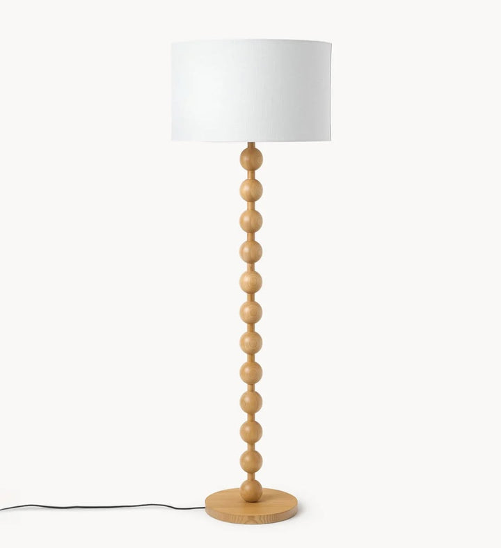 Wooden Sphere Floor Lamp