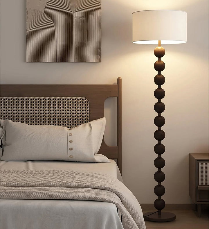 Wooden Sphere Floor Lamp