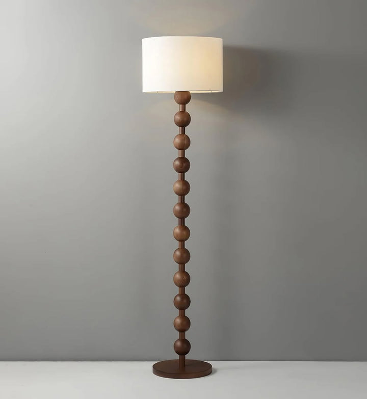 Wooden Sphere Floor Lamp