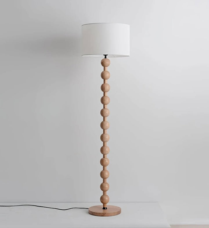 Wooden Sphere Floor Lamp