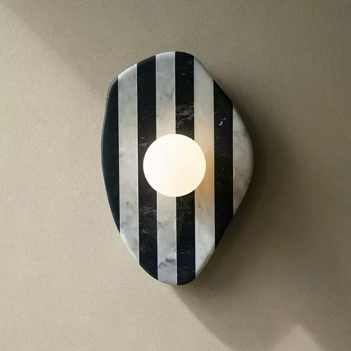 Modern Marble Wall Light Striped Design with Globe Shade