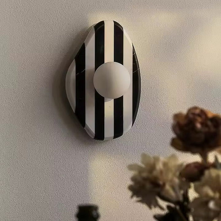 Modern Marble Wall Light Striped Design with Globe Shade