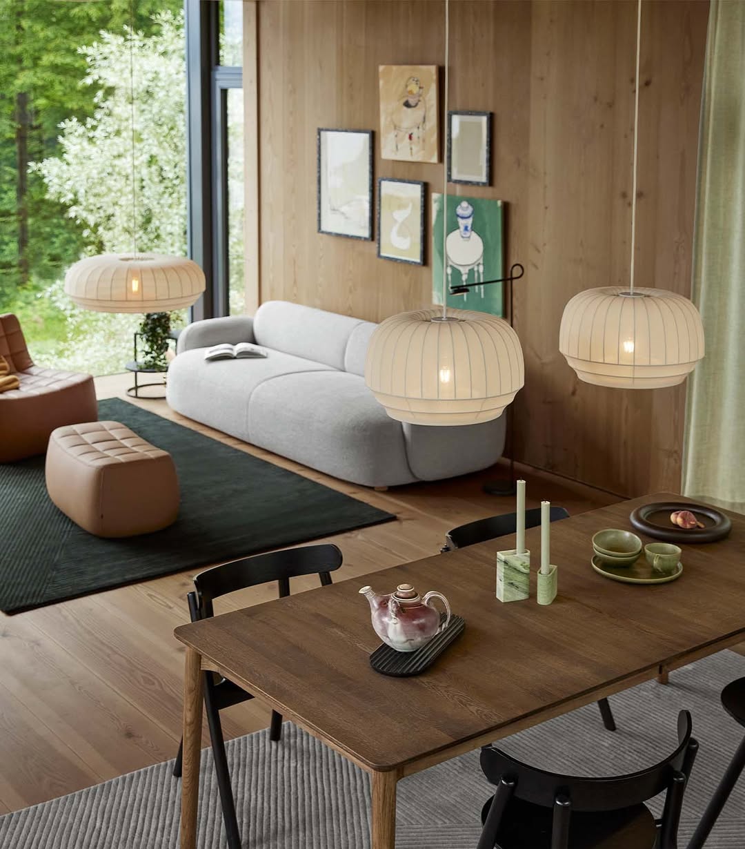Scandinavian Pendant Light Set in Three Shapes