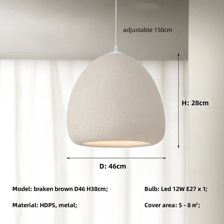 Minimalist Dome Pendant Light - White Textured Finish