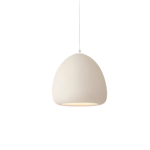 Minimalist Dome Pendant Light - White Textured Finish