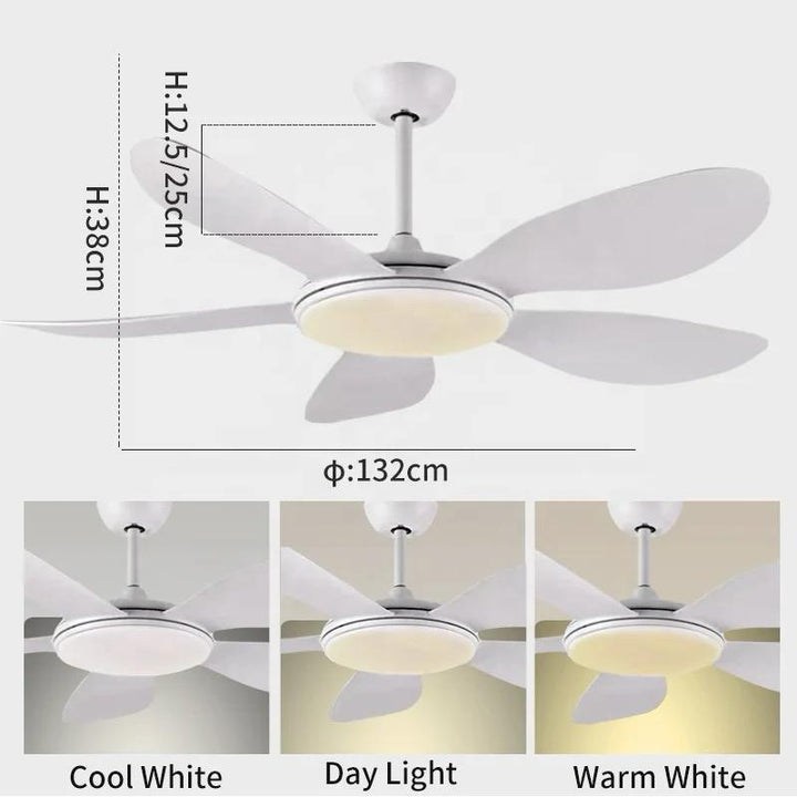 3-Color LED Ceiling Light with Fan - Cool, Natural & Warm White