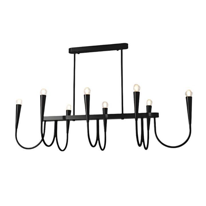 Modern Gold or Black Chandelier with Elegant Curved Design