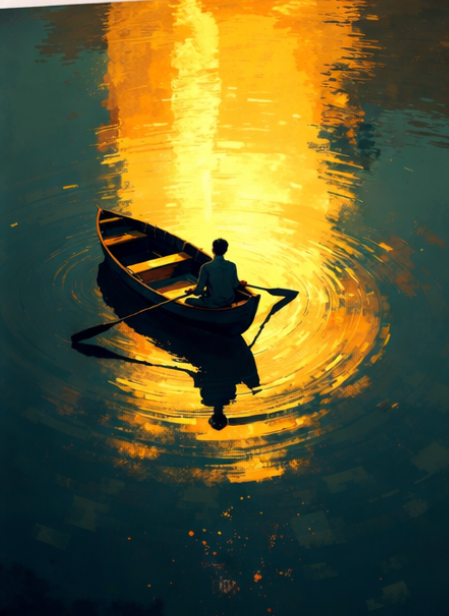 Golden Solitude Framed