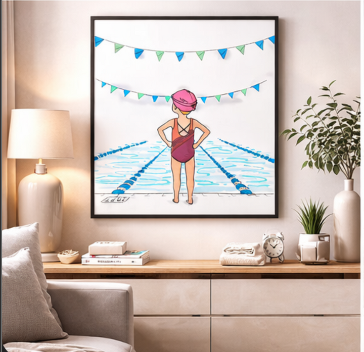 Young Swimmer Kids Canvas