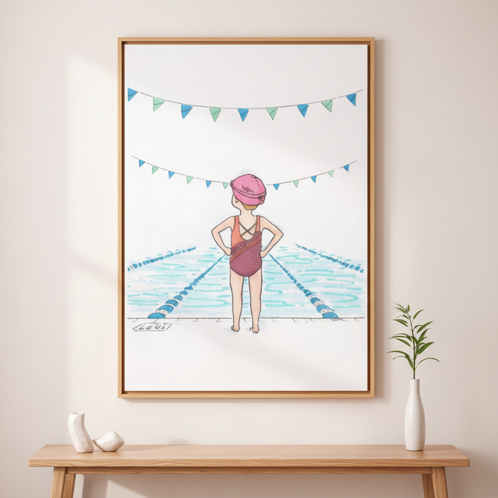 Young Swimmer Kids Canvas