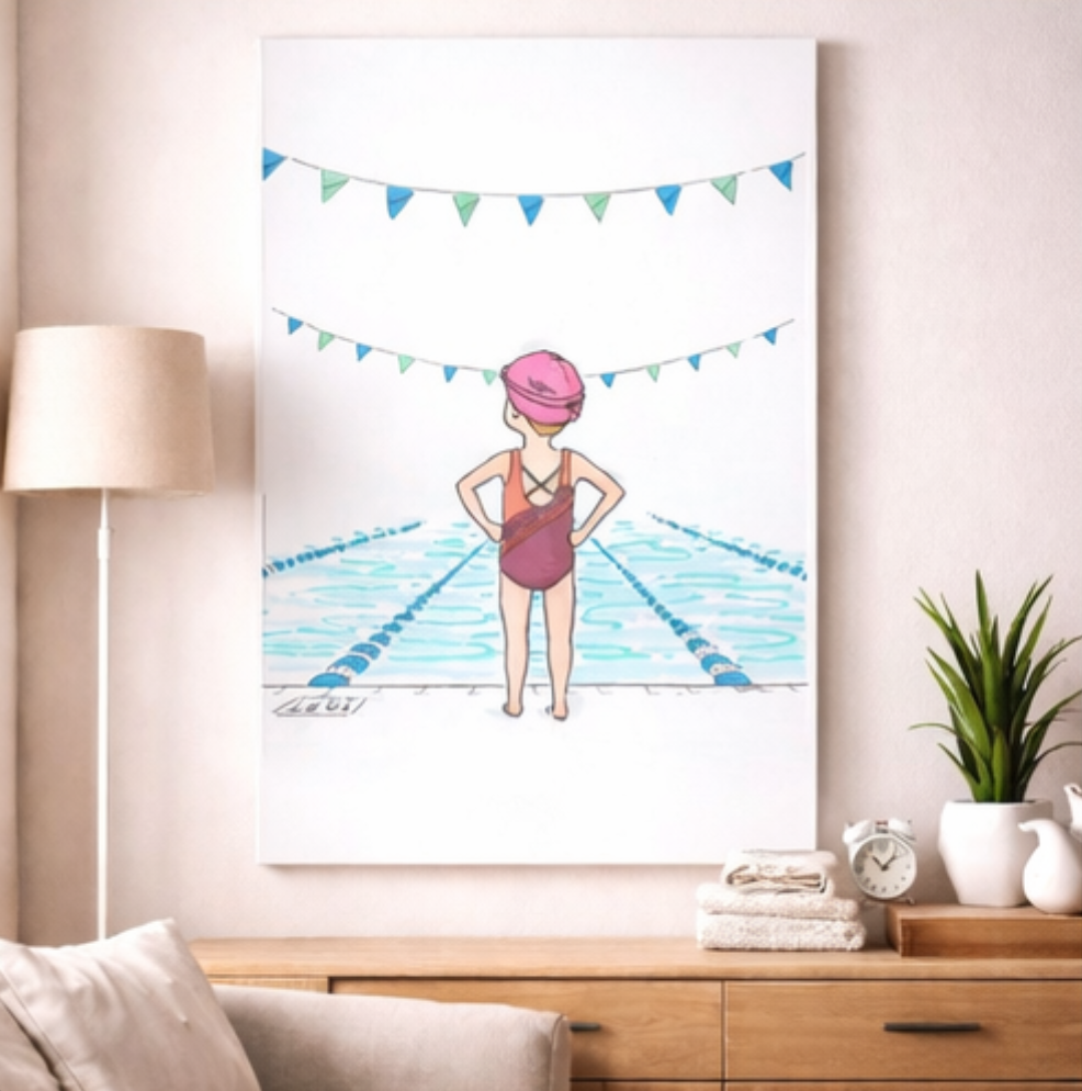 Young Swimmer Kids Canvas