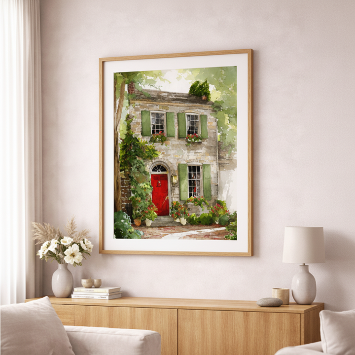 Cottage Red Door Canvas