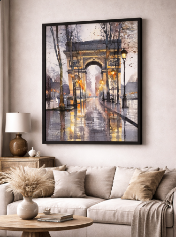 Paris Arc Reflection Canvas