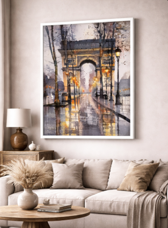 Paris Arc Reflection Canvas