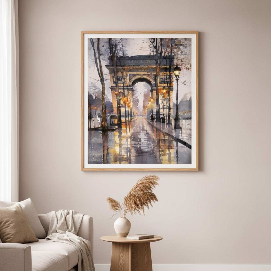 Paris Arc Reflection Canvas
