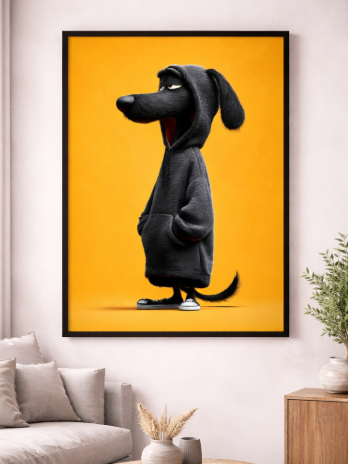 Cool Dog Character Canvas