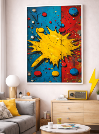 Abstract Pop Burst Canvas