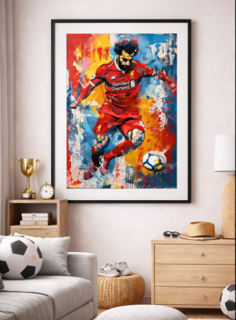 Abstract Football Player Art Canvas