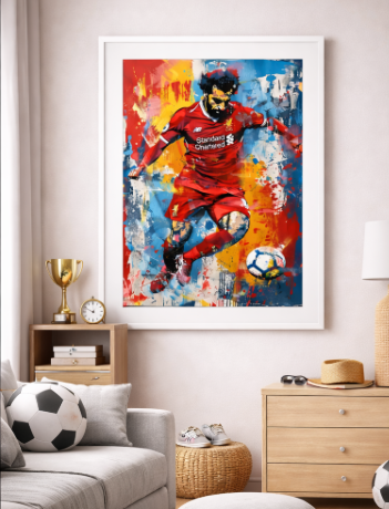 Abstract Football Player Art Canvas
