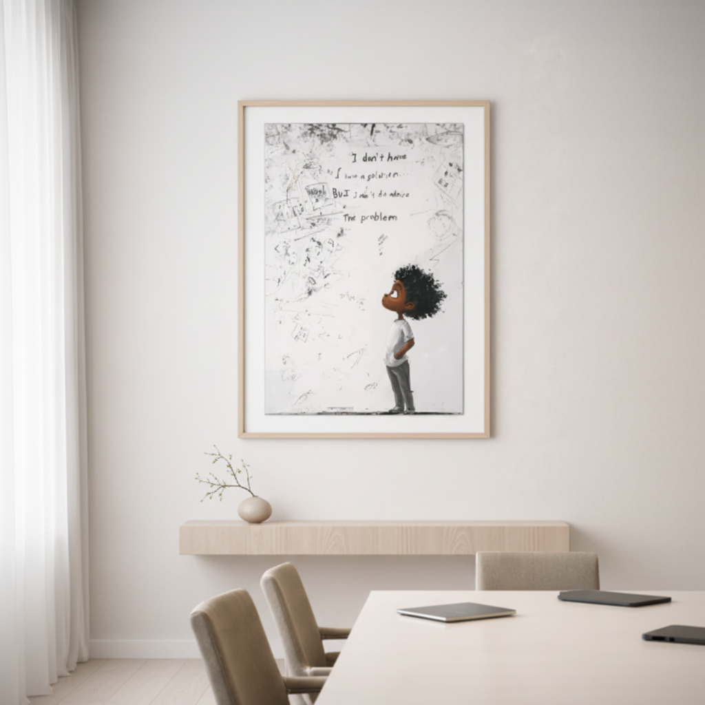 Problem Solver Child Illustration Canvas