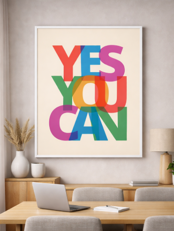 YES YOU CAN Colorful Canvas