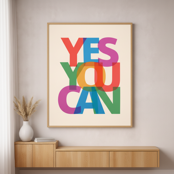 YES YOU CAN Colorful Canvas