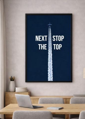 Next Stop The Top Aviation Canvas