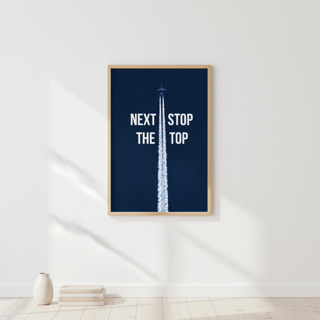Next Stop The Top Aviation Canvas