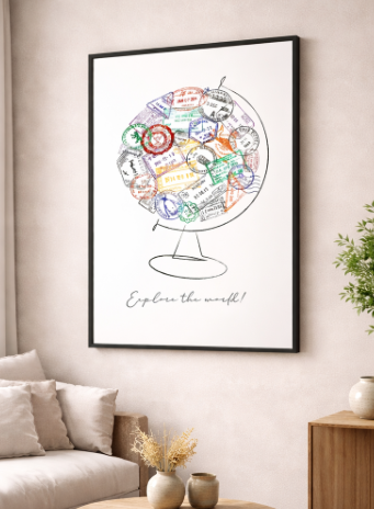 Explore the World Globe Canvas