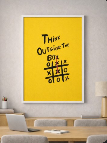 Think Outside The Box Yellow Canvas