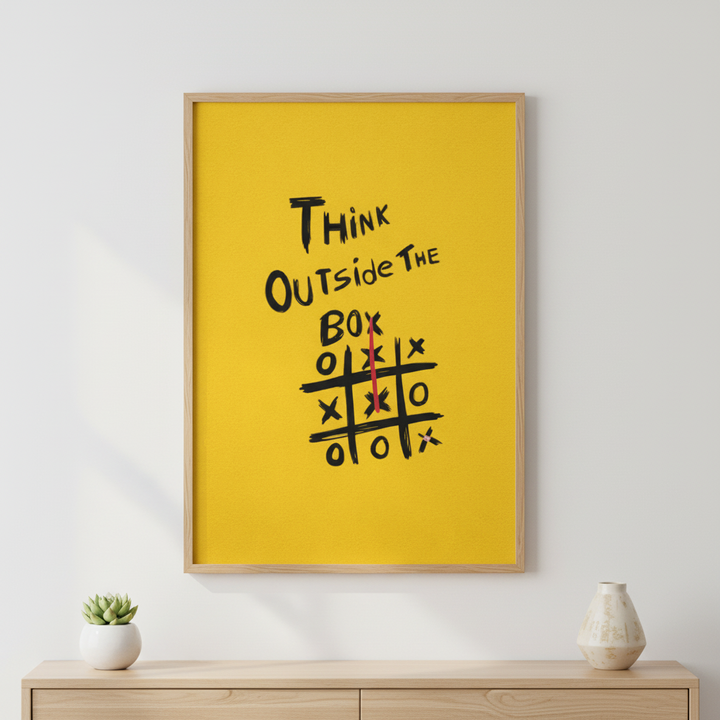 Think Outside The Box Yellow Canvas