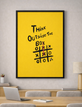Think Outside The Box Yellow Canvas
