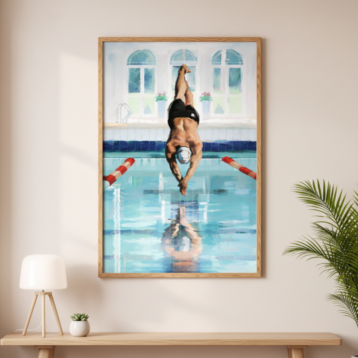 Swimming Athlete Pool Canvas