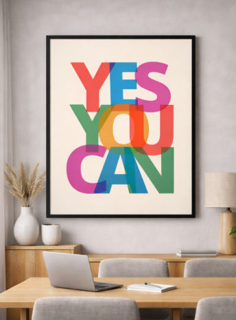 YES YOU CAN Colorful Canvas