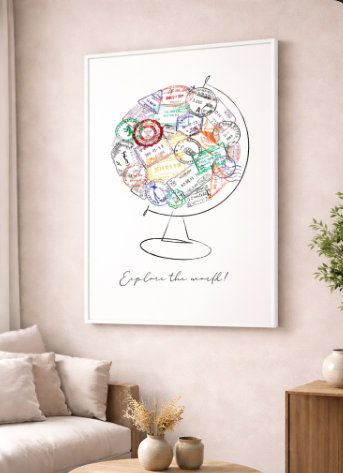 Explore the World Globe Canvas