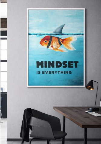 Mindset Motivation Fish Canvas