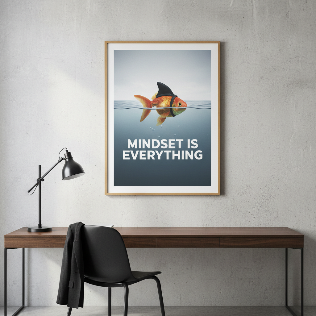 Mindset Motivation Fish Canvas