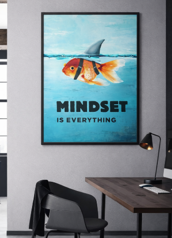 Mindset Motivation Fish Canvas
