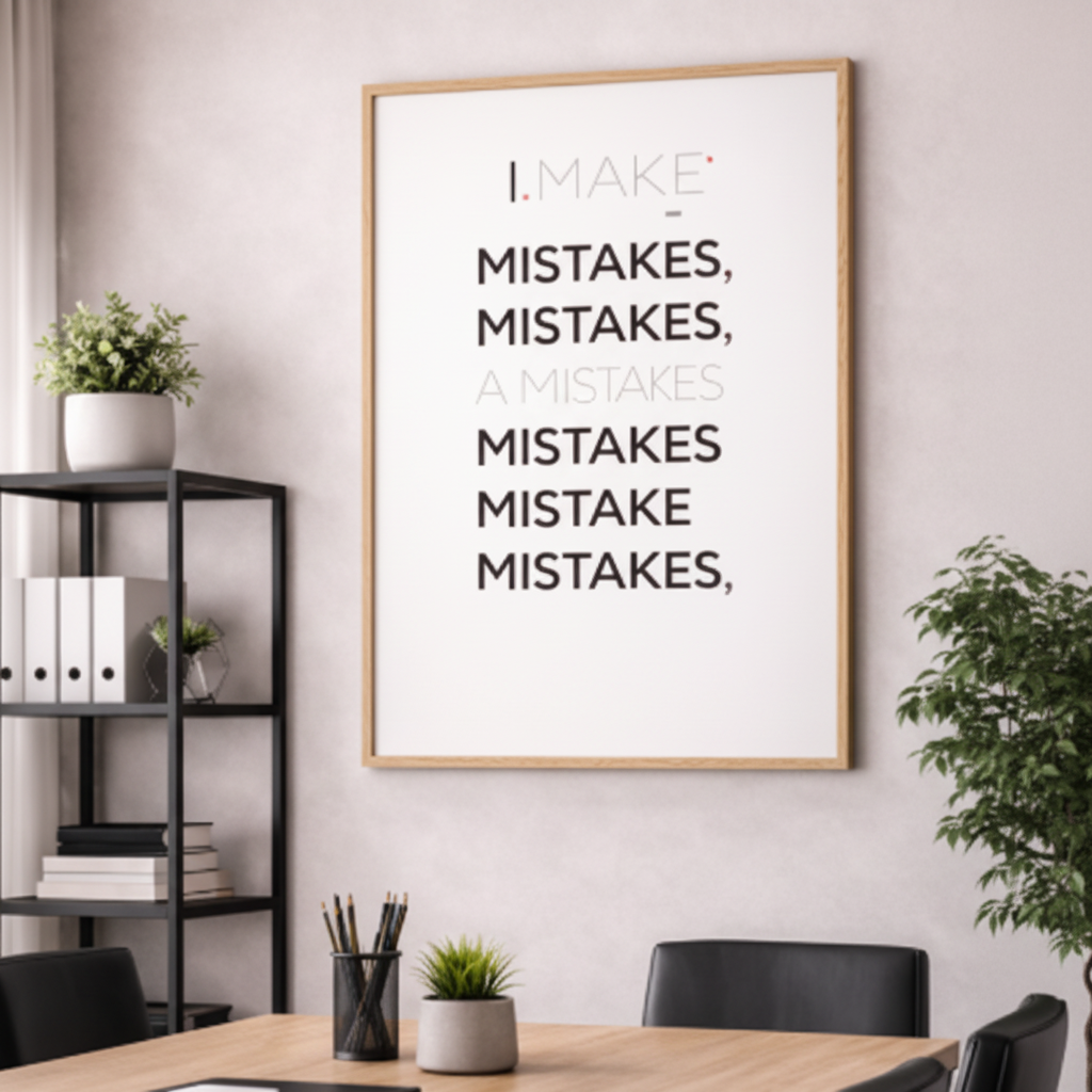Mistakes Quote Typography Canvas