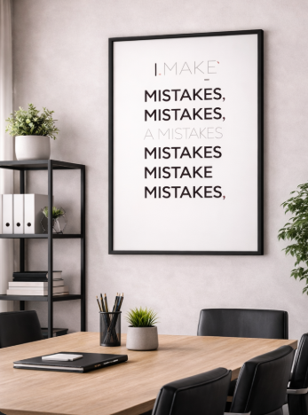 Mistakes Quote Typography Canvas